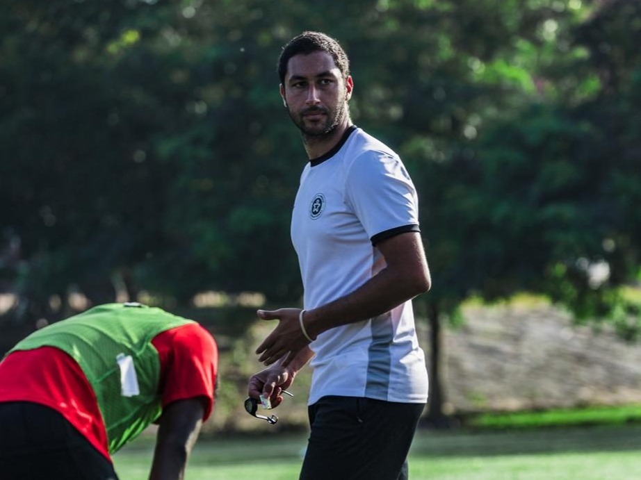 Coach running training session in Africa