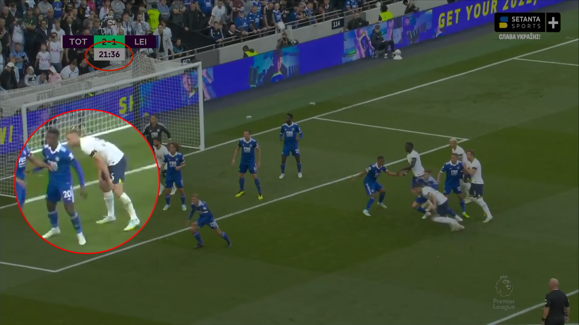 Dier hiding behind his marker in a corner routine