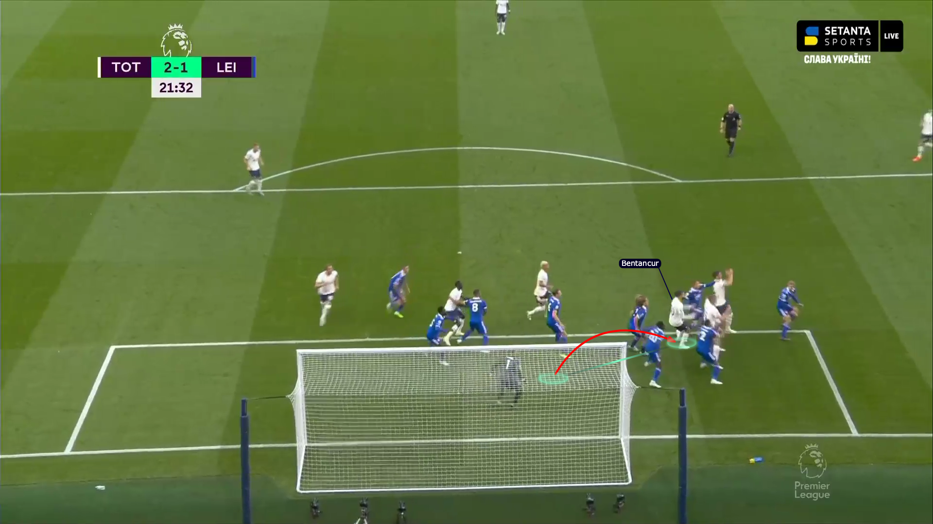 Bentancur moving into the overloaded area from inside the 6-yard box