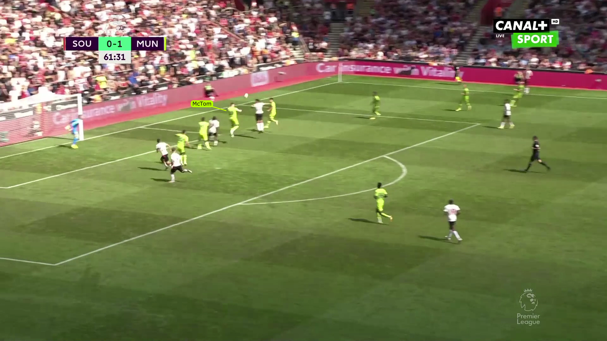 McTominay winning the header in the box