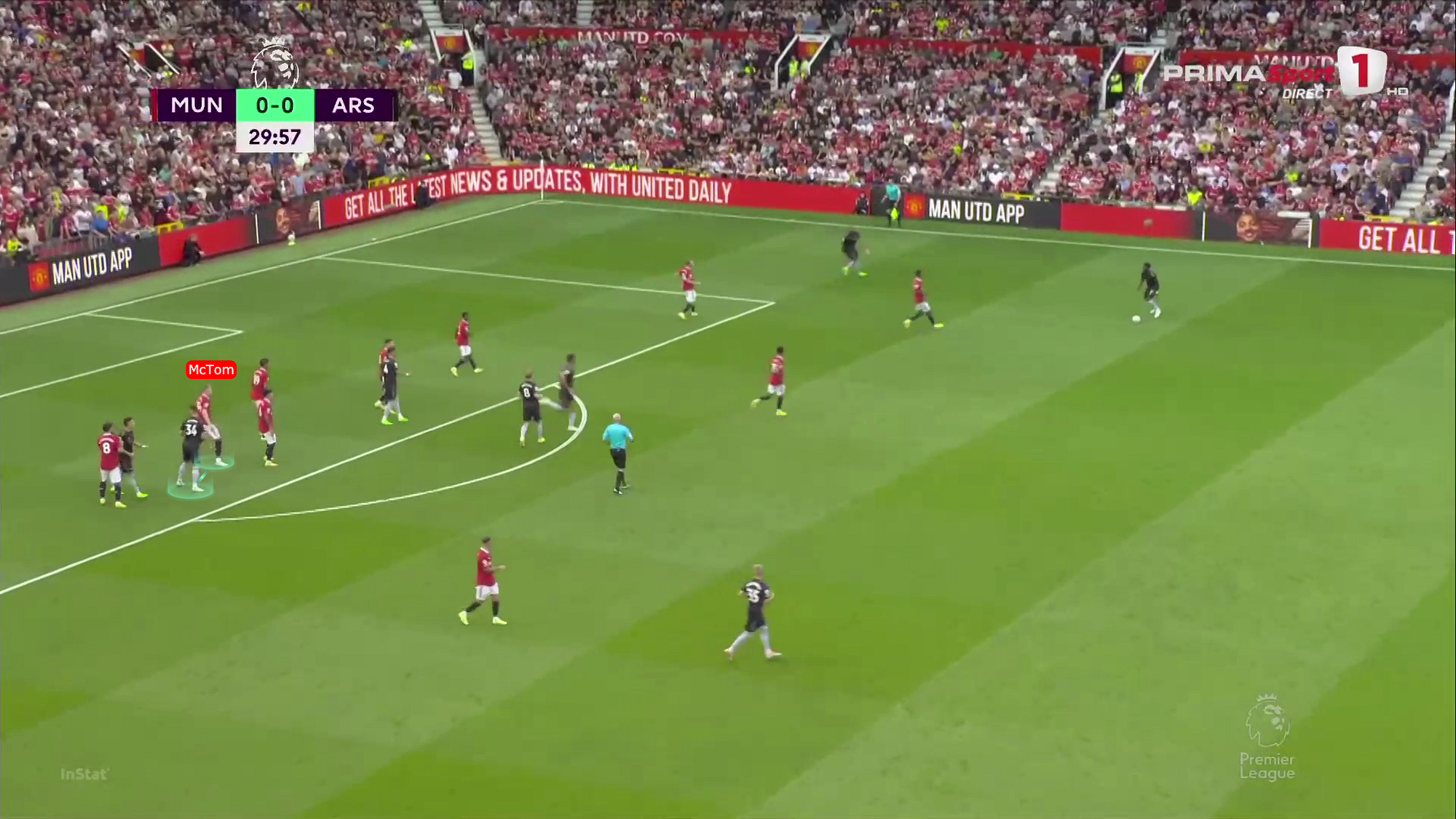McTominay tracking Xhaka behind Varane