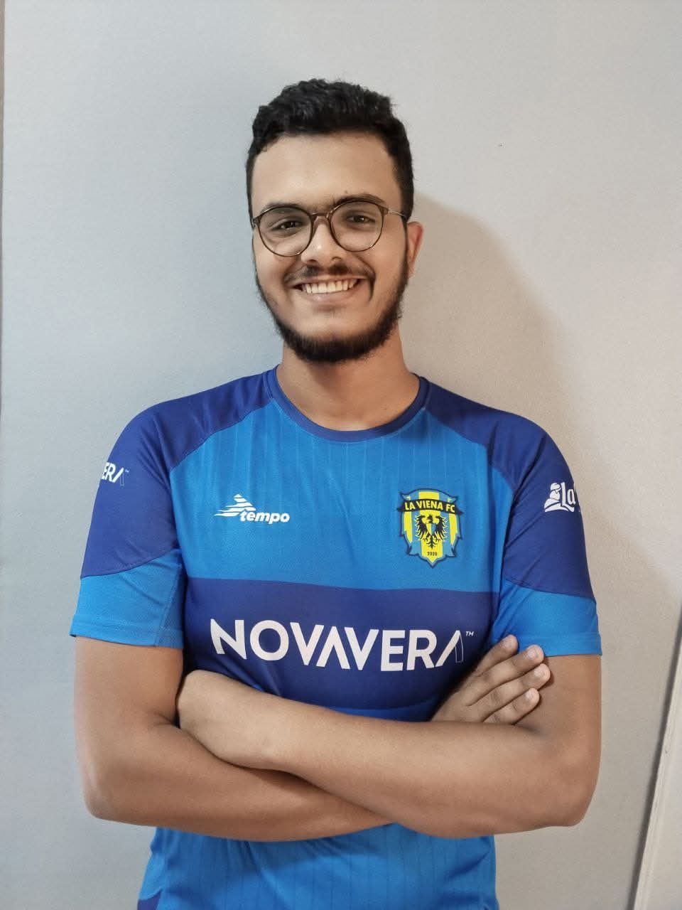Graduate in La Viena FC jersey